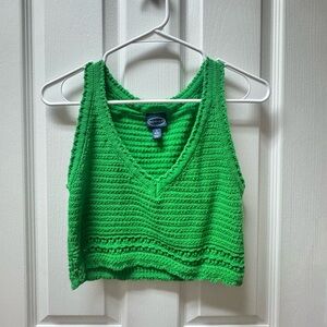 Scoop NYC Vibrant Green Knit Crop Top